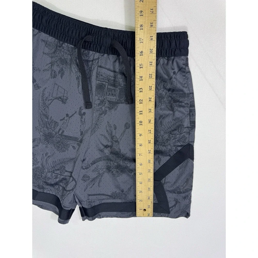 Air Jordan Sport Dri-FIT Mesh Diamond Shorts Gray Black Printed FV8614-010 Men M